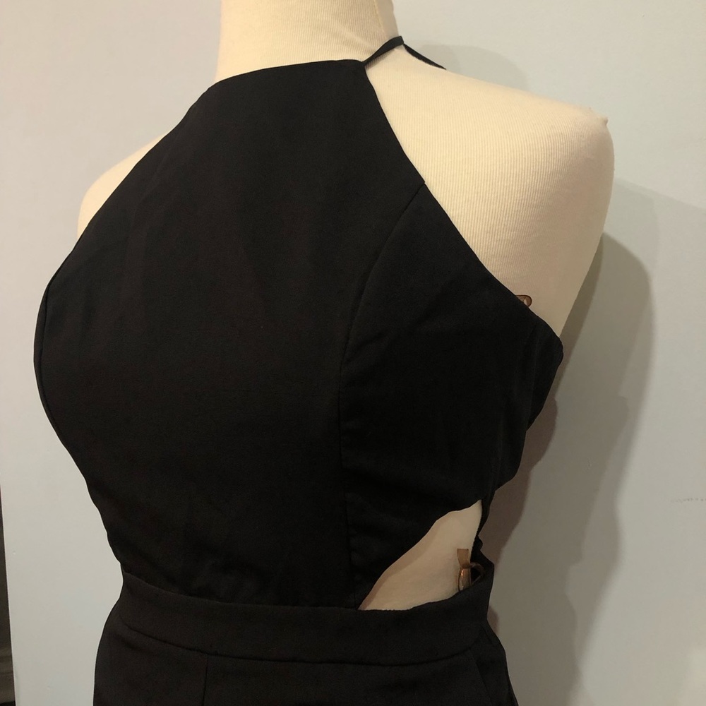 DO+BE One piece halter jumpsuit with side zipper and pockets